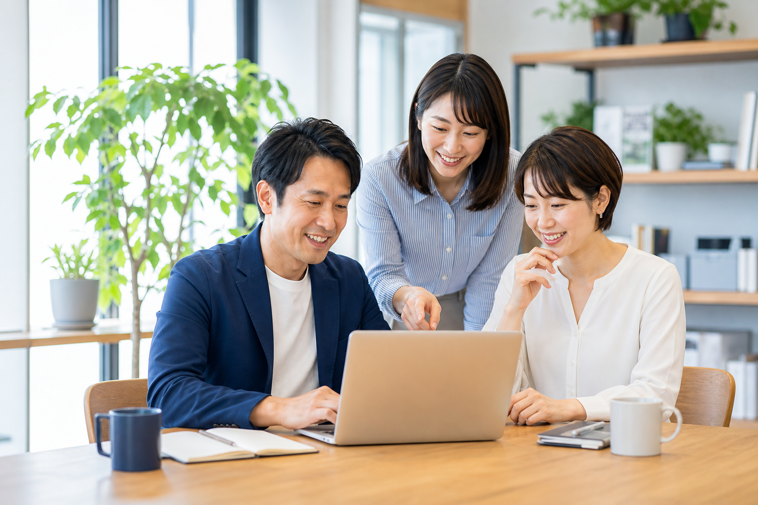 パソコンでAI教材を学ぶビジネスパーソン