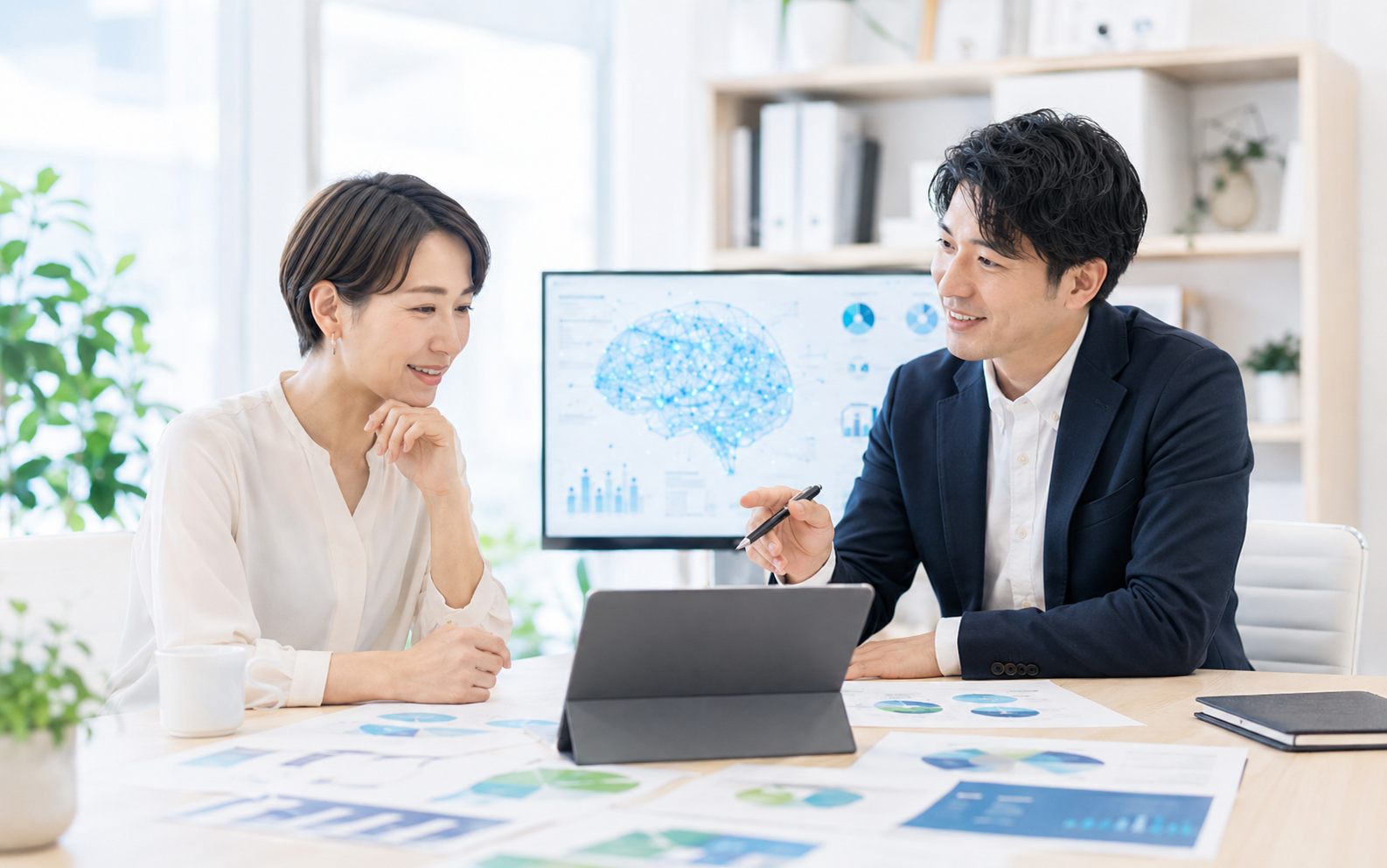 AI教材や導入支援について相談するイメージ